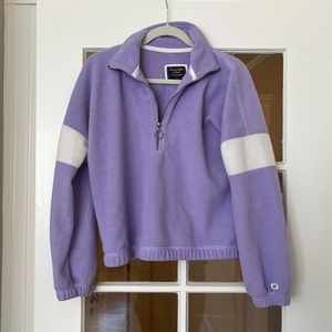 Abercrombie & Fitch purple fleece cropped jacket
